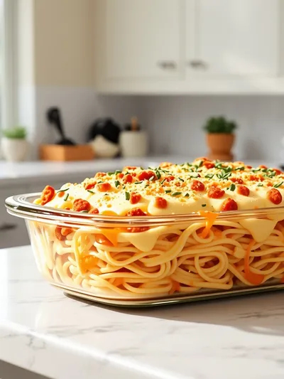 Baked Cream Cheese Spaghetti Casserole