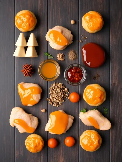 Baked Honey BBQ Chicken Bites - ingredients preparation