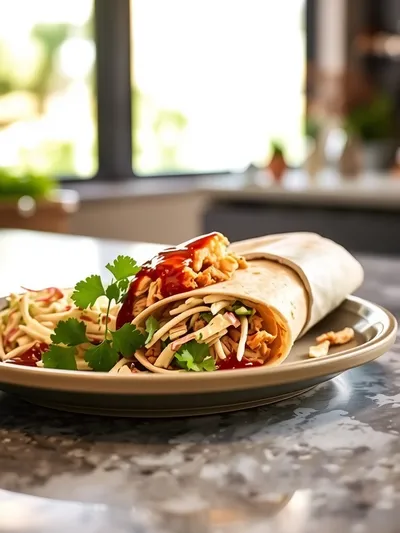 BBQ Chicken Coleslaw Wraps - ready to serve
