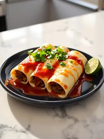 5-Ingredient Beef Enchiladas - ready to serve