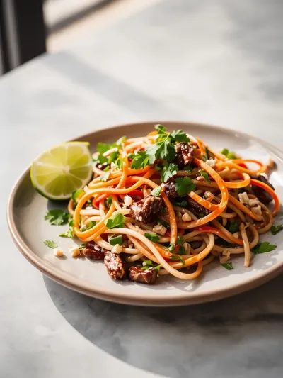 Beef Pad Thai – Easy, Tender, Full of Flavor - ready to serve