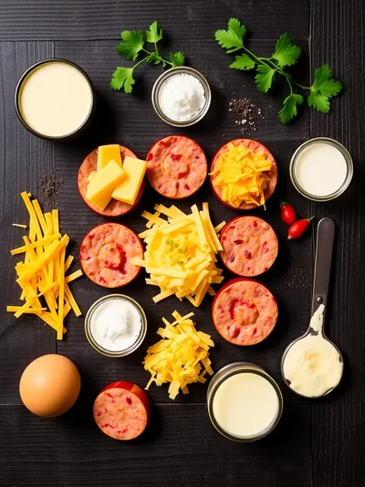 Easy Beef Sausage and Egg Casserole - ingredients preparation