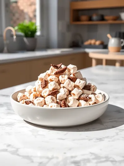 Birthday Cake Puppy Chow - ready to serve