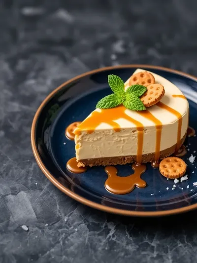 Biscoff Salted Caramel Cheesecake - cooking process