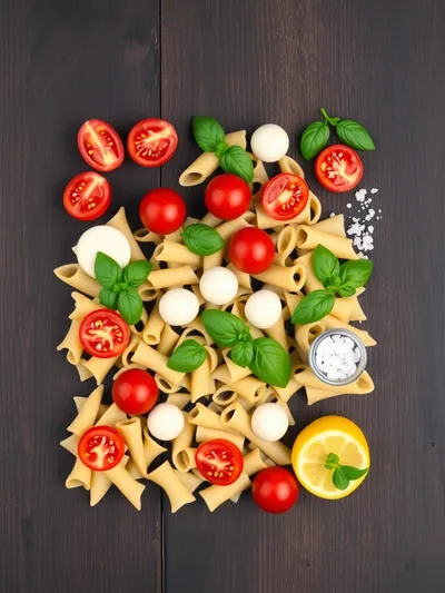 Caprese Pasta Salad - ingredients preparation