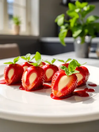Cheesecake Stuffed Strawberries – Easy Party Treat - ready to serve