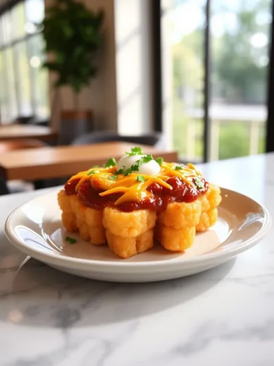 Chili Cheese Tater Tot Casserole - cooking process