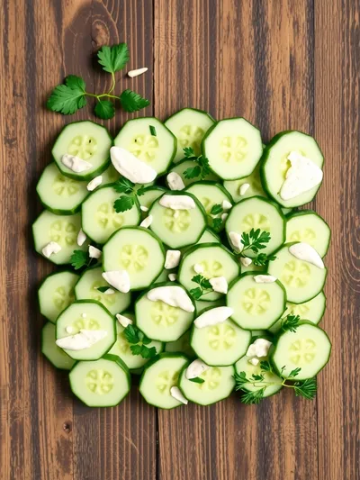 Creamy Cucumber Salad - ingredients preparation