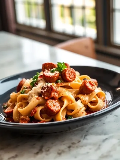 Creamy Italian Sausage Rigatoni - cooking process