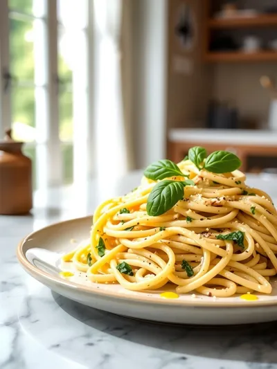 Creamy Lemon Ricotta Pasta Recipe - ready to serve
