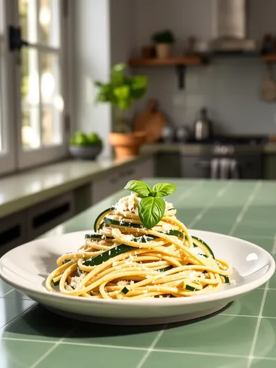 Creamy Zucchini Pasta - cooking process