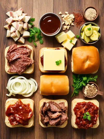 Crockpot BBQ Pulled Beef Sandwiches - ingredients preparation