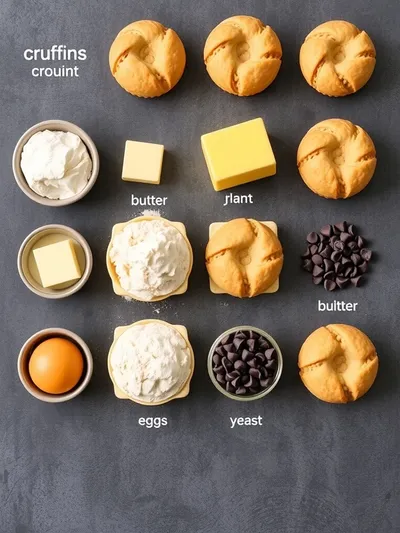 Best Cruffins Recipe – Croissant Muffin - ingredients preparation