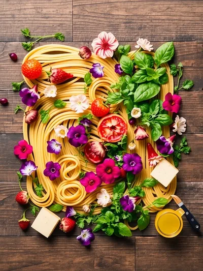 Delicious Flower Pasta Recipe - ingredients preparation