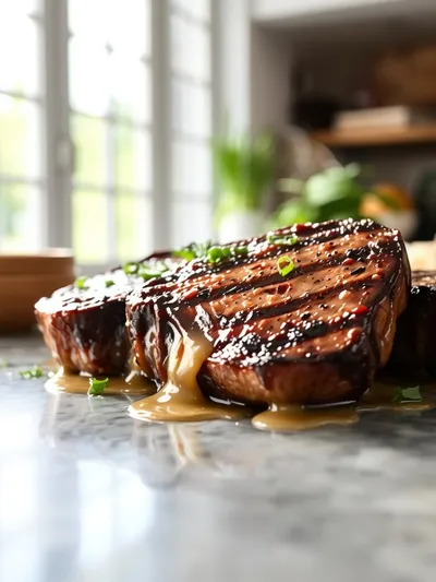 Garlic Butter Pan Seared Beef Chops