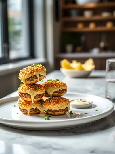 Garlic Parmesan Cheeseburger Bombs – Game Day Snack - ready to serve