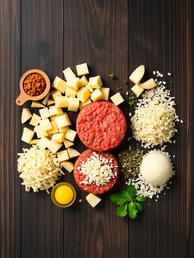 Garlic Parmesan Cheeseburger Bombs – Game Day Snack - ingredients preparation
