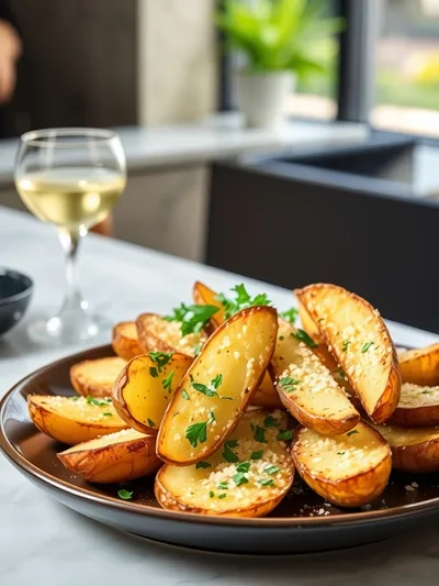Garlic Parmesan Potato Wedges – Easy Baked Comfort Side - cooking process
