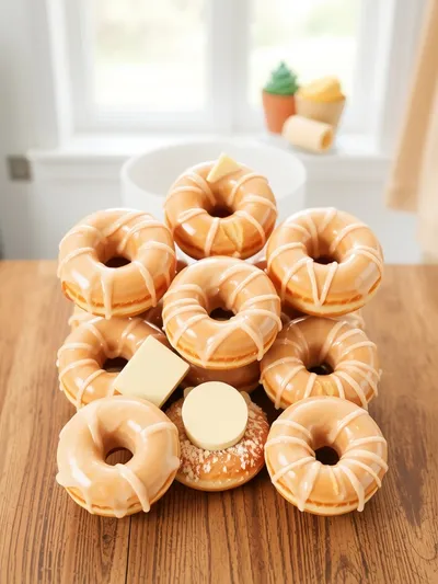 Glazed Donuts With Milk Bread Dough - ingredients preparation