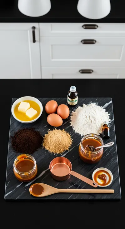 Gooey Coffee Caramel Cake - cooking process