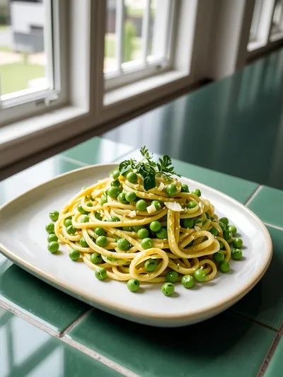 Green Pea Pasta – Quick & Easy Healthy Meal - ready to serve