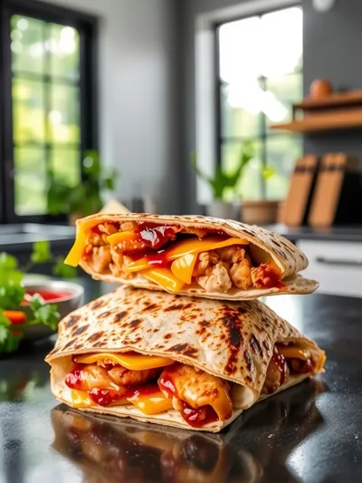 Hot Honey BBQ Chicken Quesadillas