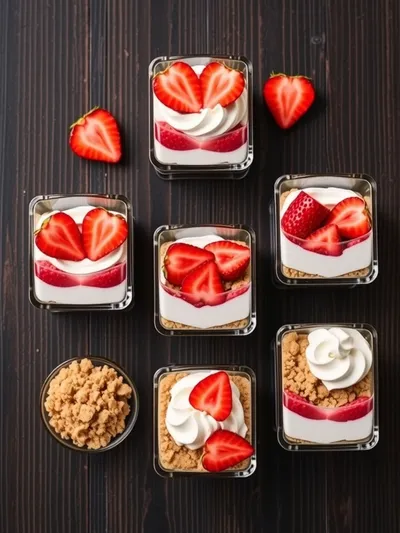 Layered Strawberry Yogurt Mousse Cups - ingredients preparation