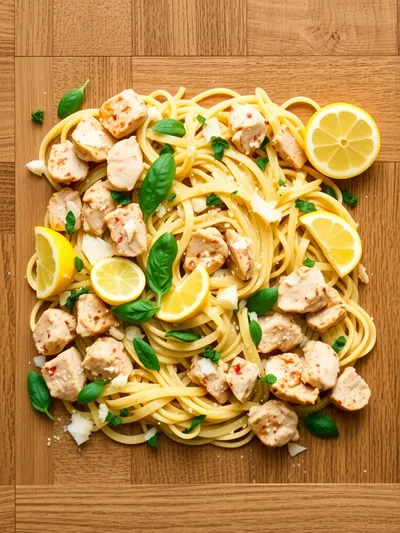 Lemon Parmesan Chicken Pasta Salad - ingredients preparation