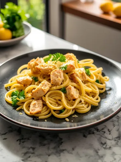 Lemon Parmesan Chicken Pasta Salad - ready to serve