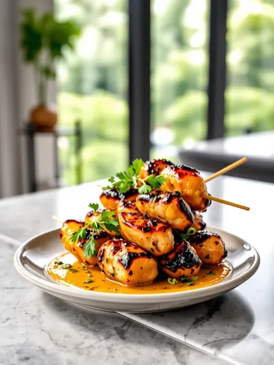 Marinated Chicken Skewers - ready to serve