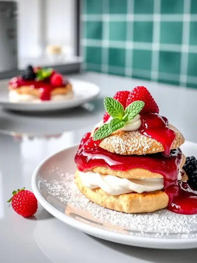 Mixed Berry Cream Pastries - ready to serve