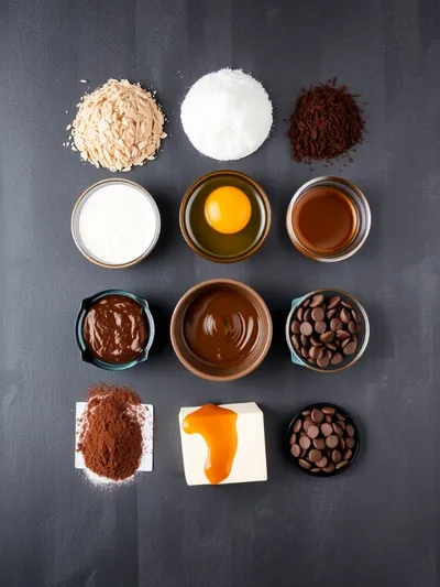 Moist Chocolate Caramel Cake – One Bowl - ingredients preparation