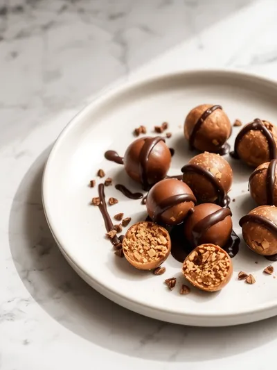 No-Bake Chocolate Peanut Butter Protein Balls - cooking process