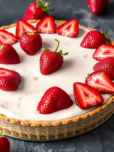 No Bake Strawberry Cream Cheese Pie