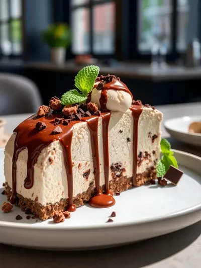 Nutella Crunch Ice Cream Cake - cooking process