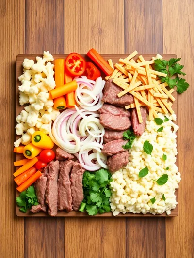 High-Protein Low-Carb Philly Cheesesteak Casserole - ingredients preparation