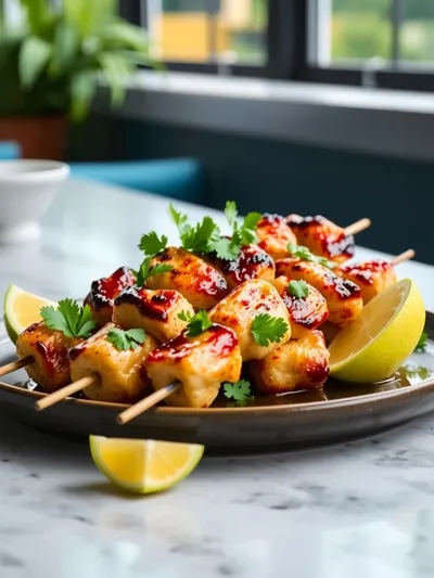 Pineapple Chicken Kabobs - ready to serve