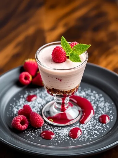 Raspberry Cheesecake in a Glass – Summer Dessert - ready to serve