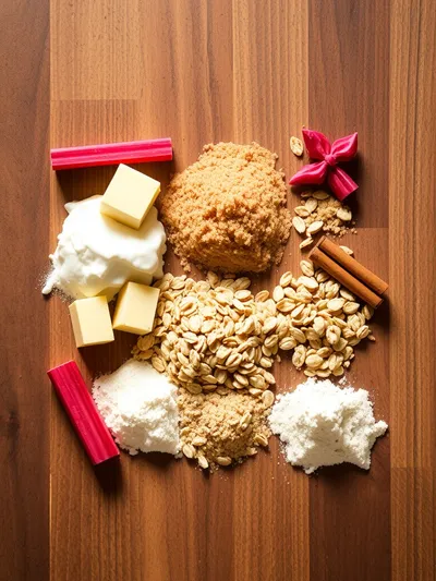 Easy Rhubarb Crisp - ingredients preparation
