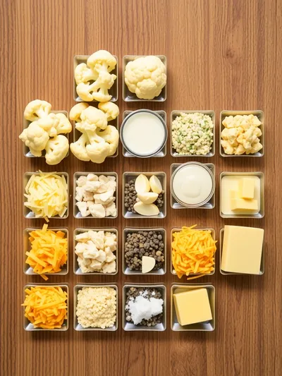 Slow Cooker Cauliflower Casserole - ingredients preparation
