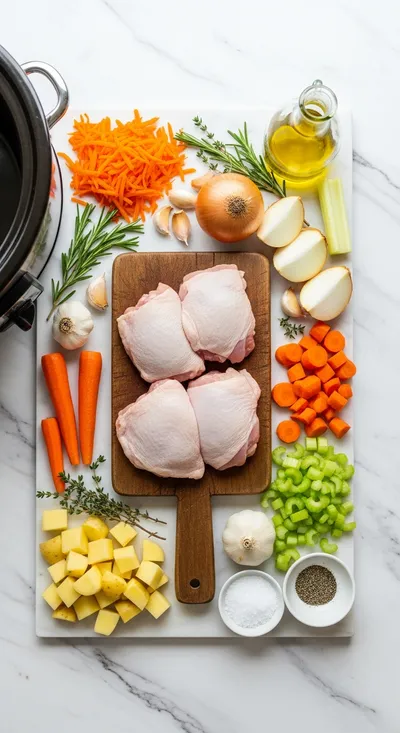 Slow Cooker Chicken Stew - cooking process
