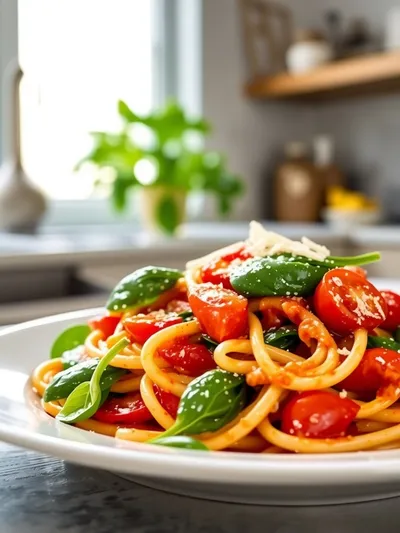 Spinach Tomato Pasta – Delicious Quick & Easy Recipe