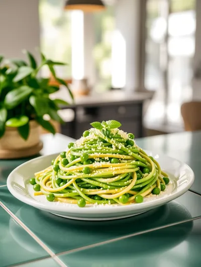 Spring Green Pasta Recipe - cooking process