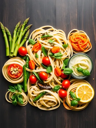 Spring Vegetable Pasta – Easy Vegan Recipe - ingredients preparation