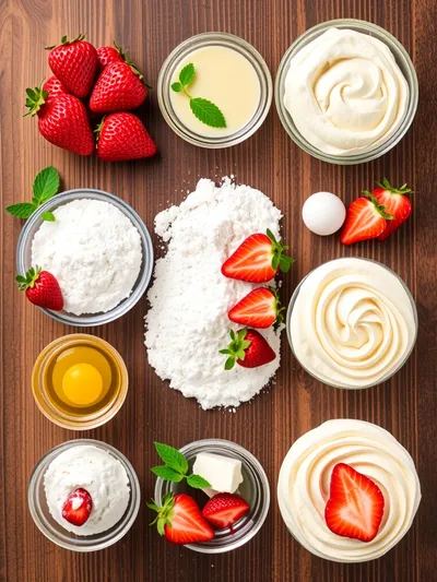 Easy Strawberry Cake - ingredients preparation
