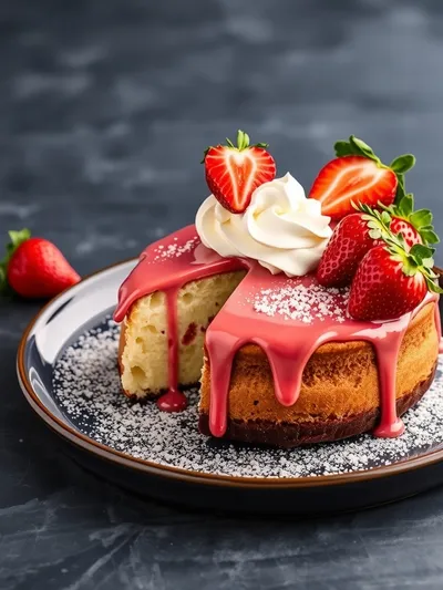 Easy Strawberry Cake - cooking process