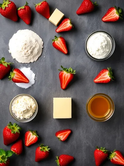 Strawberry Cake Recipe - ingredients preparation