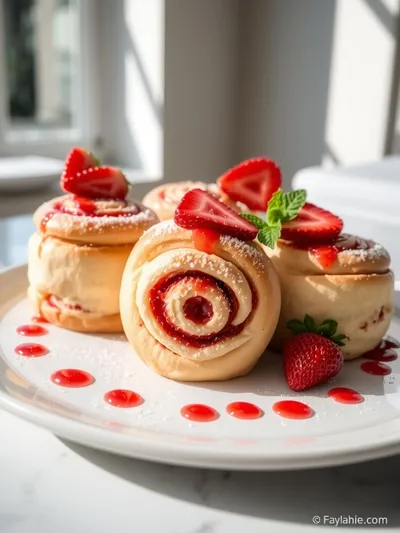 Strawberry Cheesecake Cinnabon Rolls Recipe - ready to serve