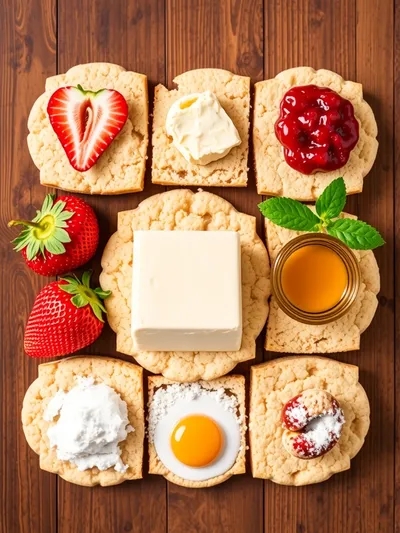 Strawberry Cheesecake Cookies - Soft Jammy Treat - ingredients preparation