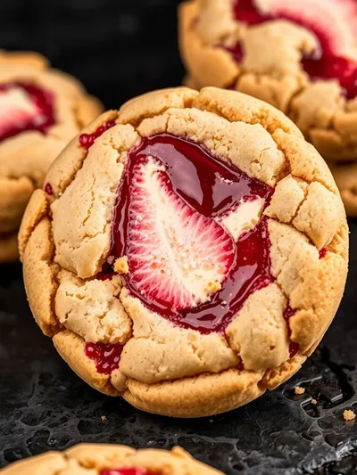 Strawberry Cheesecake Cookies - Soft Jammy Treat